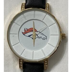 New Women's Denver Broncos Lunar Style Sparo Sports Watch Black Leather Band